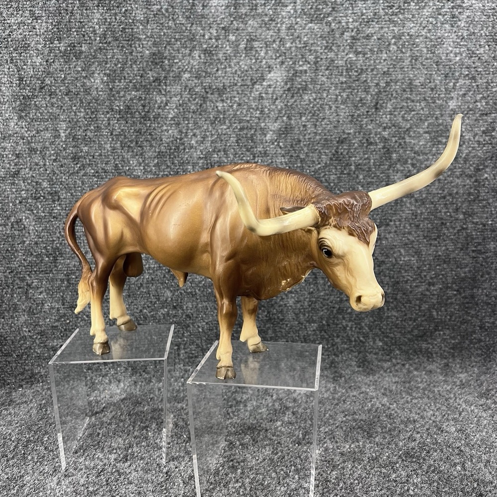 Vintage Breyer Texas Longhorn Bull Cow #75 Red Sorrel Matte 1961-1989 12" x 7"